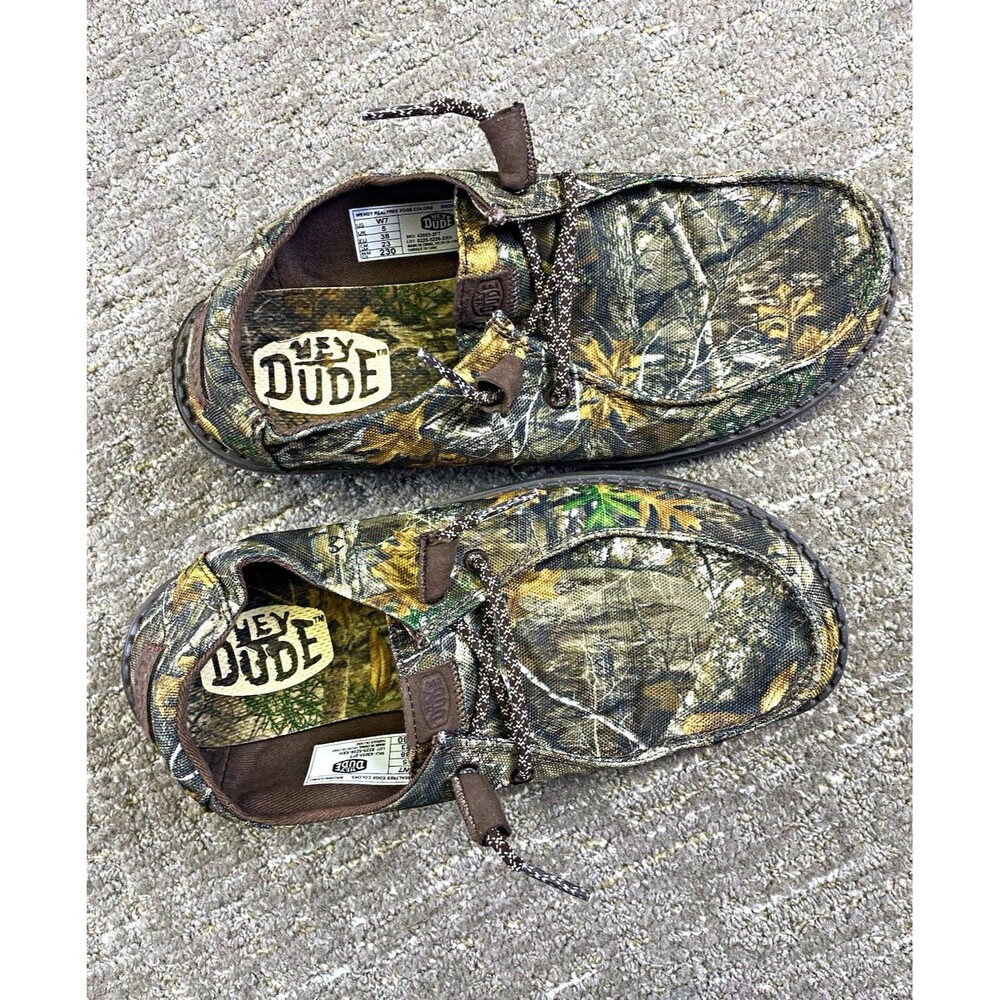 HEYDUDE Wendy Realtree Edge Colors Brown Camo Slip-On Shoes US 7 EU 38 women’s